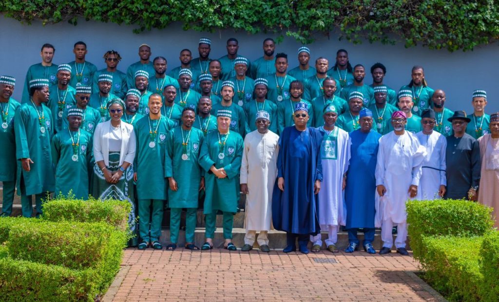 PHOTOS: President Tinubu Gift Nigerian Super Eagles Plot of Lands in Abuja